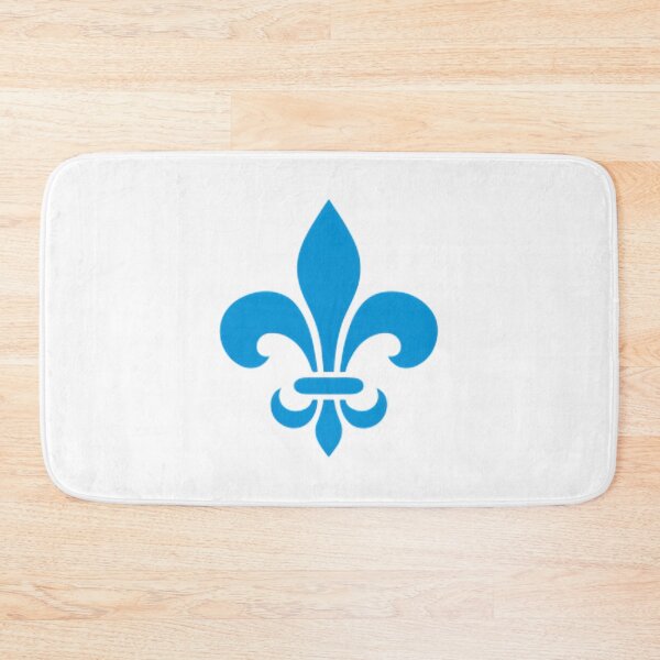 Item preview, Modern Blue Fleur de Lys Design Representing Quebec and French Heritage on Black Background designed and sold by richard143.