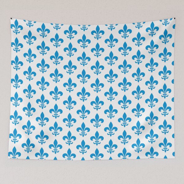 Item preview, Modern Blue Fleur de Lys Design Representing Quebec and French Heritage on Black Background designed and sold by richard143.
