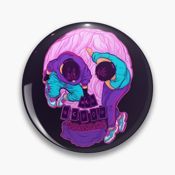 Item preview, Neon Retro Optical Illusion Tarot Card Skull Reading designed and sold by KungPowUnicorn.