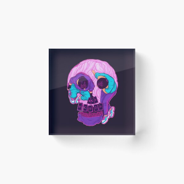 Item preview, Neon Retro Optical Illusion Tarot Card Skull Reading designed and sold by KungPowUnicorn.