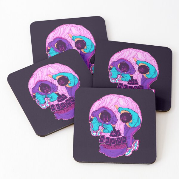 Item preview, Neon Retro Optical Illusion Tarot Card Skull Reading designed and sold by KungPowUnicorn.