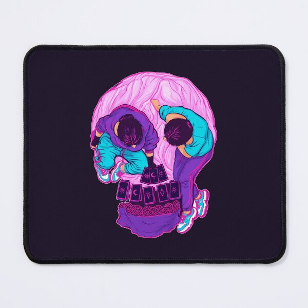 Item preview, Neon Retro Optical Illusion Tarot Card Skull Reading designed and sold by KungPowUnicorn.
