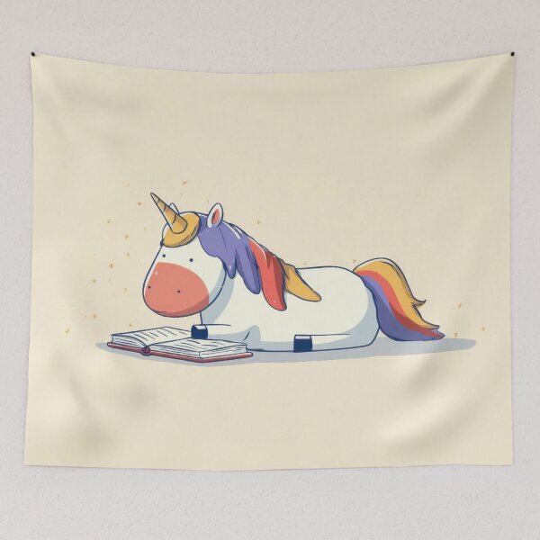 Item preview, Playful unicorn reading a book designed and sold by anytka.