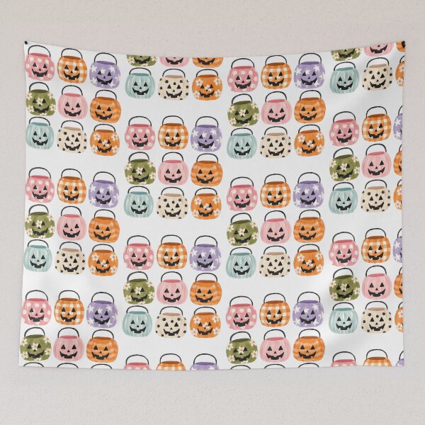 Item preview, Colorful Pumpkin Faces Halloween Harvest Jack O Lanterns designed and sold by cerima.