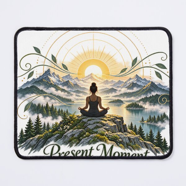 Item preview, present Moment – Alpine Meditation Scene designed and sold by A Light Worker.