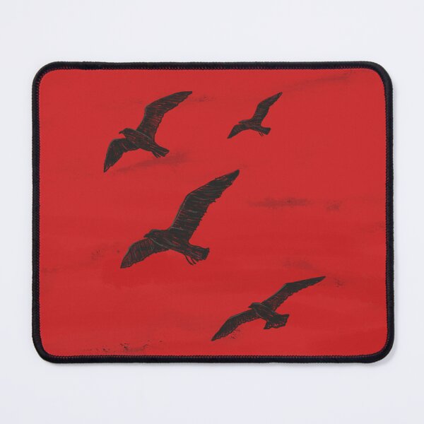 Item preview, Black Birds Flying Crimson Red Sky Minimalist Art designed and sold by IriArt-Designs.