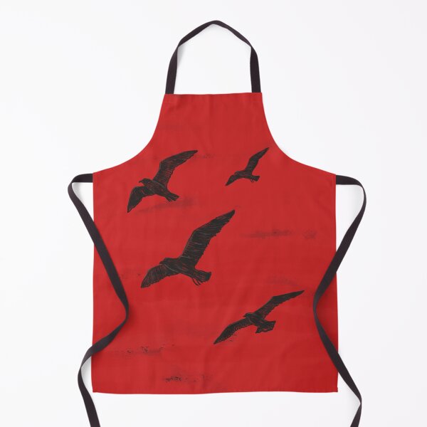 Item preview, Black Birds Flying Crimson Red Sky Minimalist Art designed and sold by IriArt-Designs.