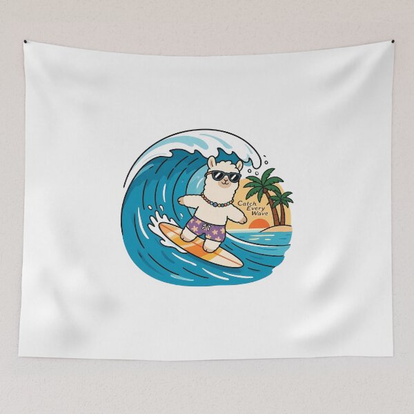 Item preview, Cute Alpaca Surfer – Catch Every Wave Surfing Gift designed and sold by Isliath.