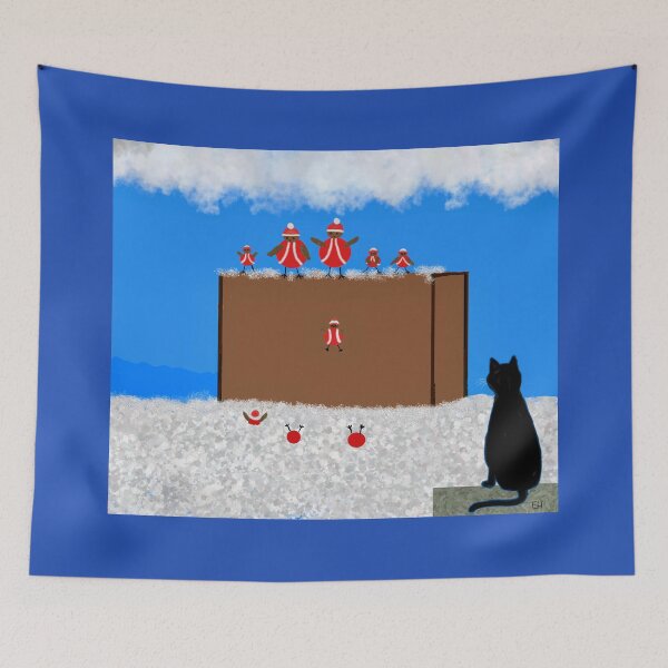 Item preview, Robins playing in the snow designed and sold by Elaine M Hayward .