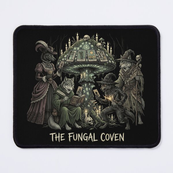 Item preview, The Fungal Coven – Gothic Wolf Witch Mushroom Tarot designed and sold by printedartgoods.