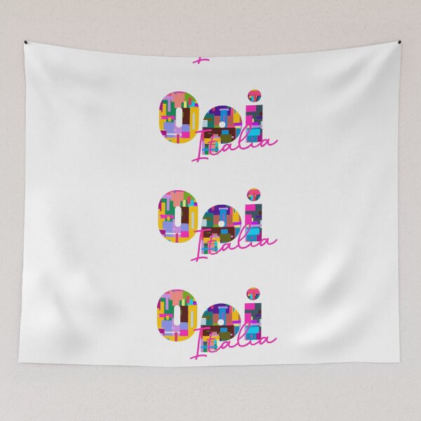 Aperçu de l'œuvre Opi, Aquila, Italie, design typographique coloré pour les voyageurs créée et vendue par Wanderful-roads.