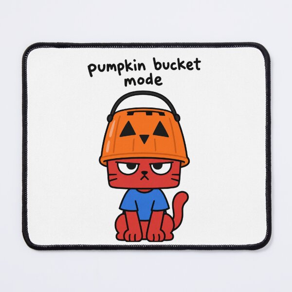 Item preview, Copy of UpdatPumpkin Bucket Mode Cat – Funny Viral Halloween Meme Shirte Required — Funny Glitch Cat Coffee Lover Sticker designed and sold by AMBAYK.