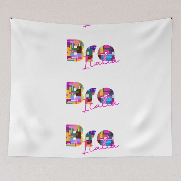 Item preview, Bra, Cuneo, Italia, colorful typography design for travellers designed and sold by Wanderful-roads.