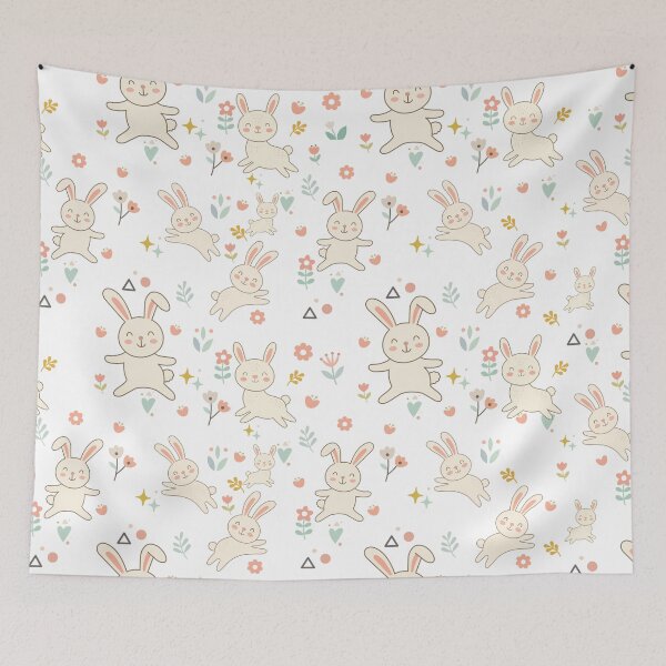 Item preview, Cute Bunny Seamless Pattern Vector Floral Background designed and sold by prapapon.
