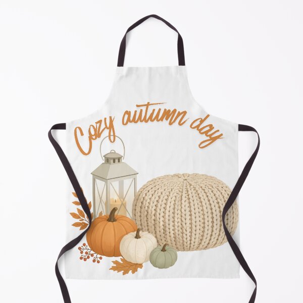Item preview, Cozy Autumn Day - Pumpkins Lantern and Knit Pouf Illustration designed and sold by EwaMariaShop.