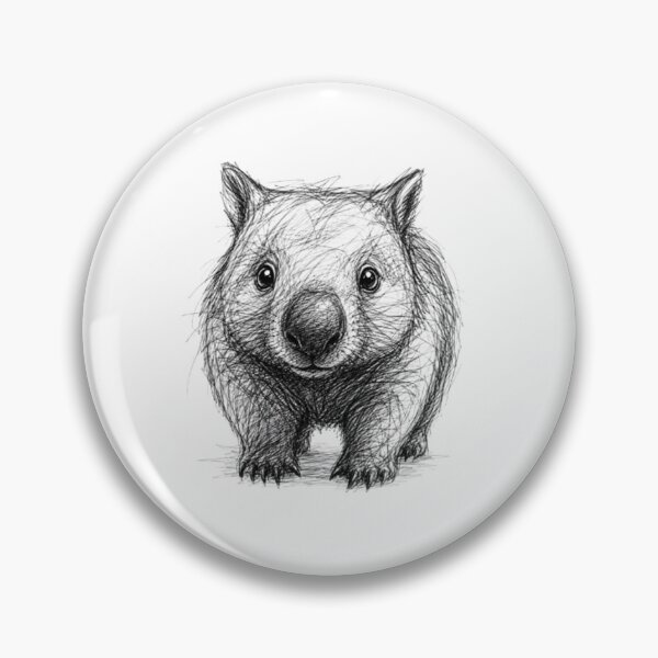 Artikelvorschau, Freundliche Wombat-Skizze entworfen und verkauft von BRETT'S ART STUDIO.