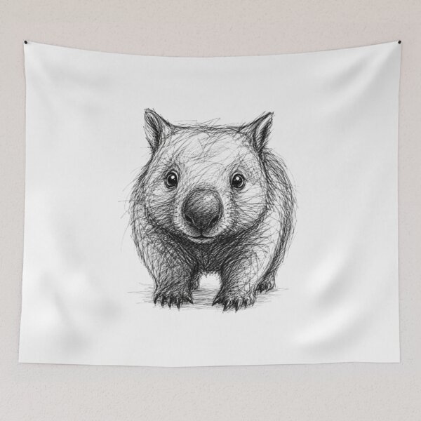 Item preview, Friendly Wombat SKETCH designed and sold by BRETT'S ART STUDIO.