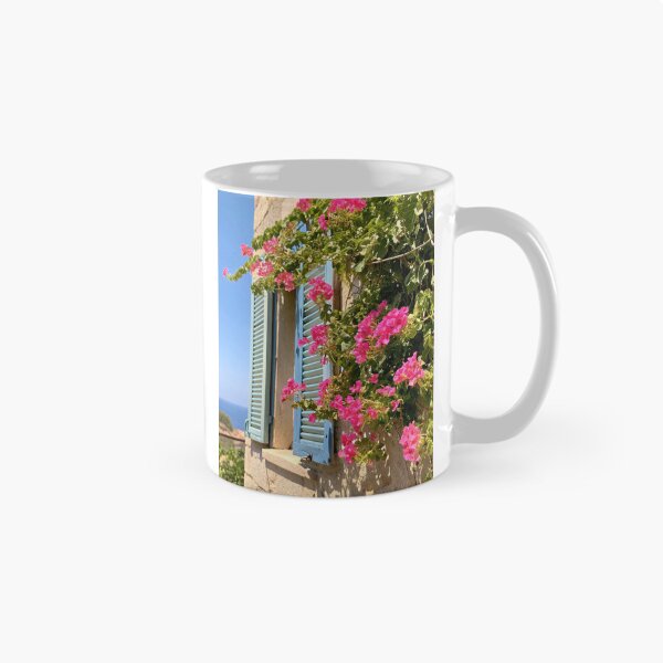 Item preview, Pink Blossoms Blue Window Shutters designed and sold by lokajumart.