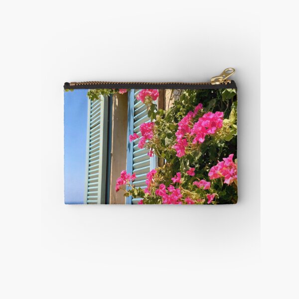 Item preview, Pink Blossoms Blue Window Shutters designed and sold by lokajumart.