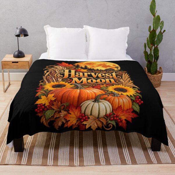 Item preview, Harvest Moon Autumn-Pumpkin Fall Harvest Landscape designed and sold by RockitBaby.