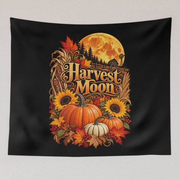 Item preview, Harvest Moon Autumn-Pumpkin Fall Harvest Landscape designed and sold by RockitBaby.