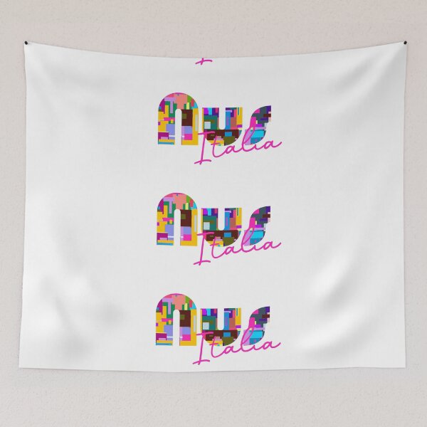 Item preview, Nus, Valle d'Aosta, Italia, colorful typography design for travellers designed and sold by Wanderful-roads.