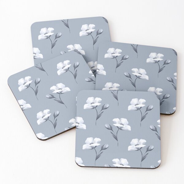 Item preview, Slate Blue Elegant Botanical Wildflower Pattern designed and sold by ​Jyoti Digital Artist.