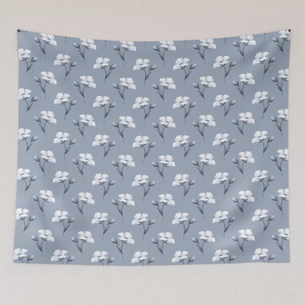 Item preview, Slate Blue Elegant Botanical Wildflower Pattern designed and sold by ​Jyoti Digital Artist.