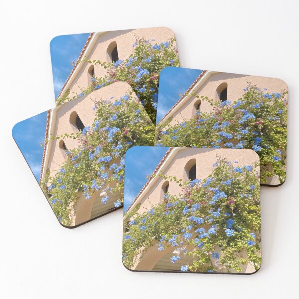 Item preview, Climbing Blue Flowers Architecture Art designed and sold by lokajumart.