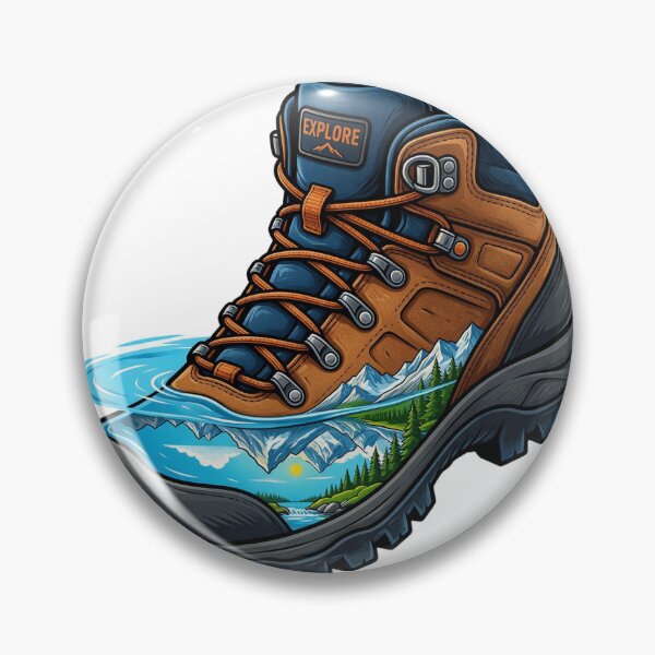 Item preview, Hiking boot with mountain reflection designed and sold by DVerse Studio.