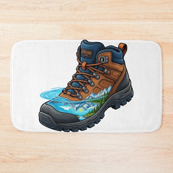 Item preview, Hiking boot with mountain reflection designed and sold by DVerse Studio.