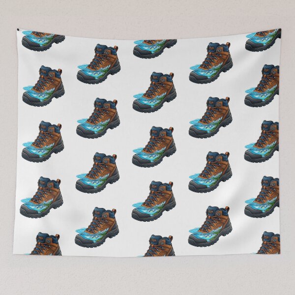 Item preview, Hiking boot with mountain reflection designed and sold by DVerse Studio.