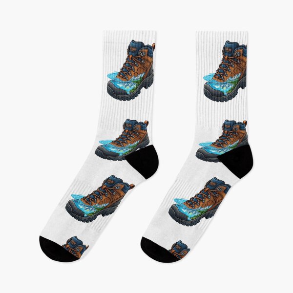 Item preview, Hiking boot with mountain reflection designed and sold by DVerse Studio.