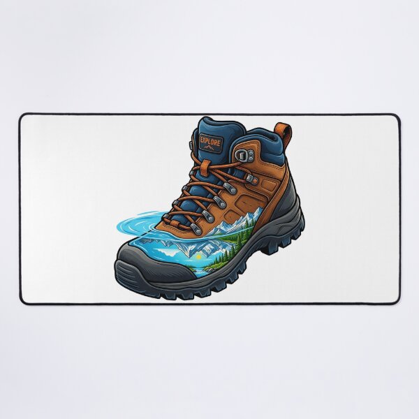 Item preview, Hiking boot with mountain reflection designed and sold by DVerse Studio.