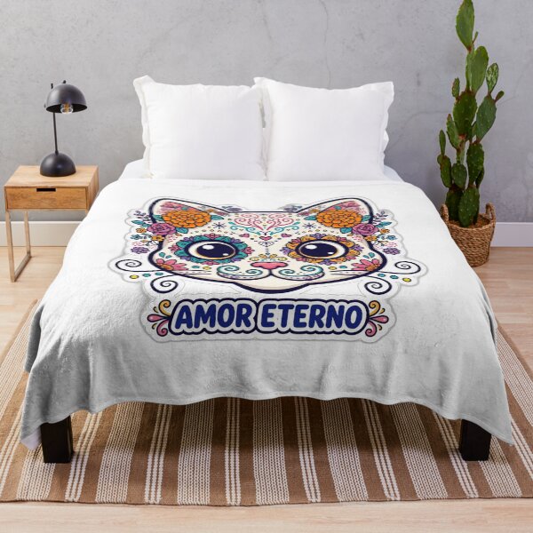 Item preview, Amor Eterno Cat Sugar Skull Sticker designed and sold by LunaAdventurer.
