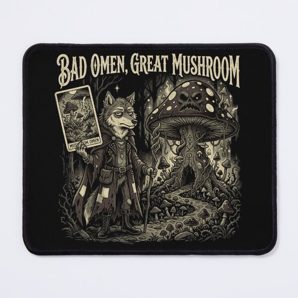 Item preview, Bad Omen Great Mushroom – Gothic Wolf Mushroom Tarot designed and sold by printedartgoods.