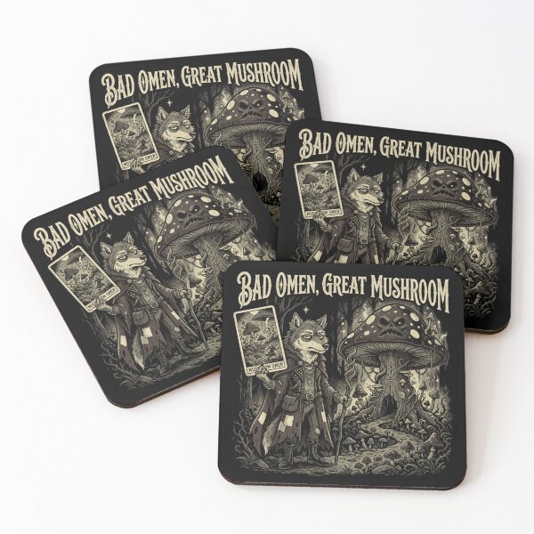 Item preview, Bad Omen Great Mushroom – Gothic Wolf Mushroom Tarot designed and sold by printedartgoods.