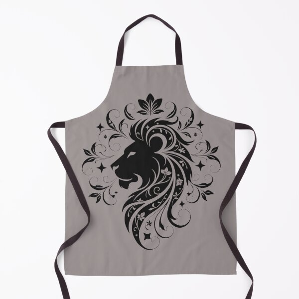 Item preview, Ornamental Leo Zodiac Lion – Mystical Floral Celestial Black Art designed and sold by Mousy17.