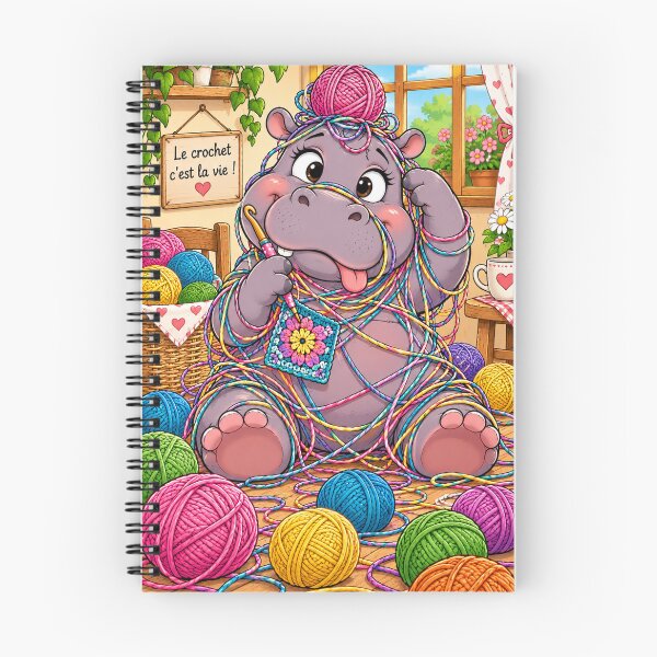 Item preview, Lady Hippo and her hook designed and sold by PIERRES&MAILLESDesign.