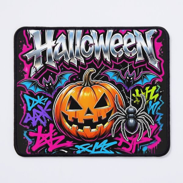 Item preview, Neon Halloween Graffiti Pumpkin Dripping Streetwear Art designed and sold by CloudyCatArt.