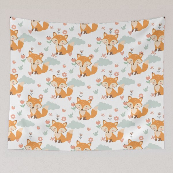 Item preview, Cute Fox Seamless Pattern Vector Floral Background designed and sold by prapapon.