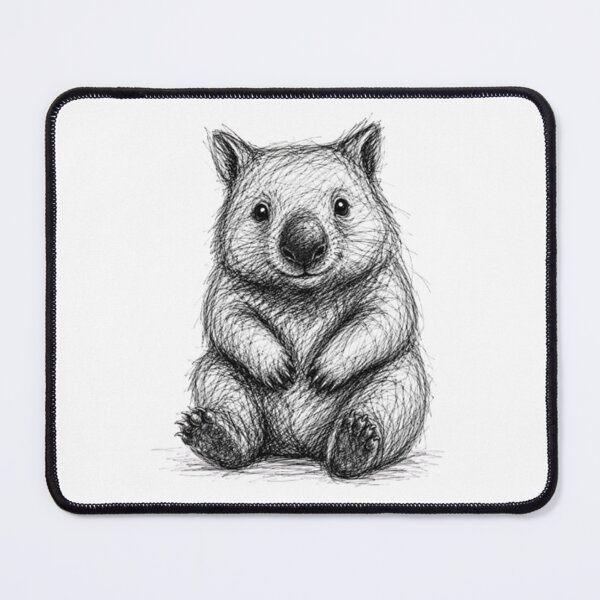 Item preview, Sitting Friendly Wombat SKETCH designed and sold by BRETT'S ART STUDIO.