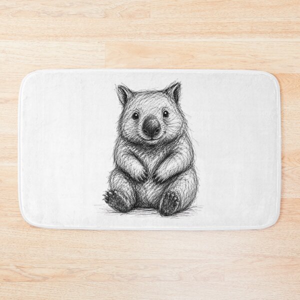 Item preview, Sitting Friendly Wombat SKETCH designed and sold by BRETT'S ART STUDIO.