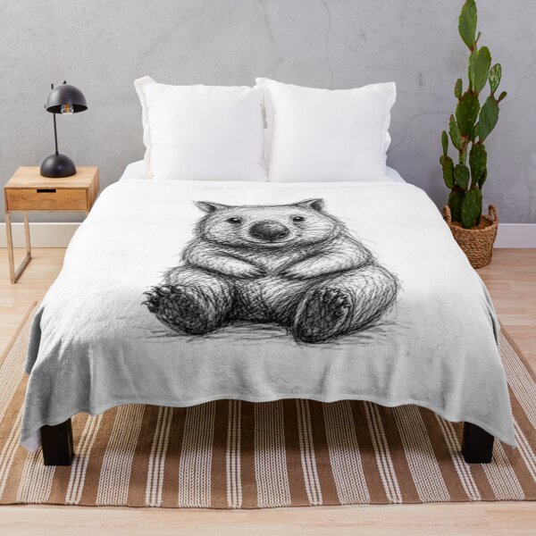 Item preview, Sitting Friendly Wombat SKETCH designed and sold by BRETT'S ART STUDIO.
