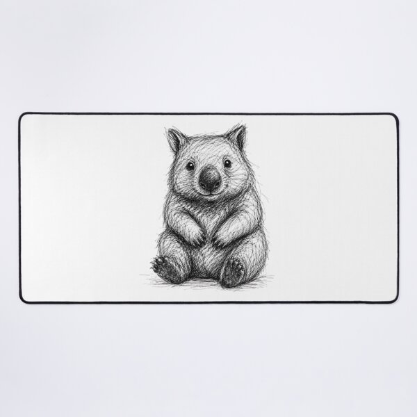 Item preview, Sitting Friendly Wombat SKETCH designed and sold by BRETT'S ART STUDIO.