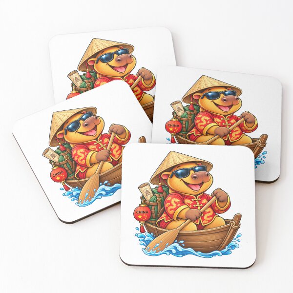 Item preview, Cute Chinese Capybara Rowing in China designed and sold by CapybaraTravels.
