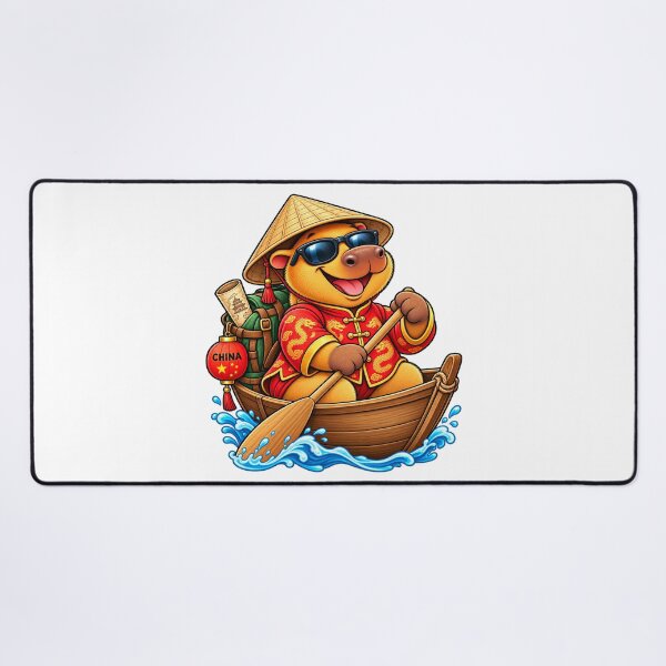 Item preview, Cute Chinese Capybara Rowing in China designed and sold by CapybaraTravels.