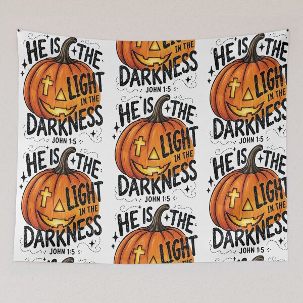 Item preview, He Is the Light Christian Pumpkin Fall Scripture designed and sold by RDGNR.