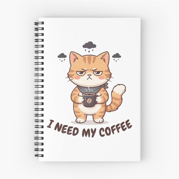 Item preview, Grumpy Chibi Cat needs coffee  designed and sold by cobano.