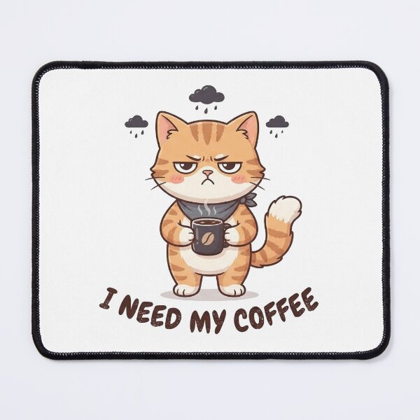Item preview, Grumpy Chibi Cat needs coffee designed and sold by cobano.